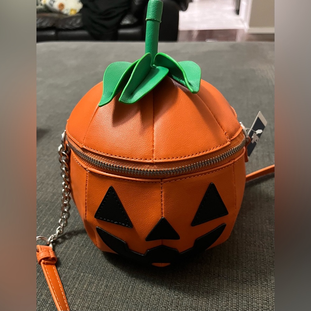 Mad Engine pumpkin purse, Halloween, Crossbody, Adjustable Strap, Fine By Me
